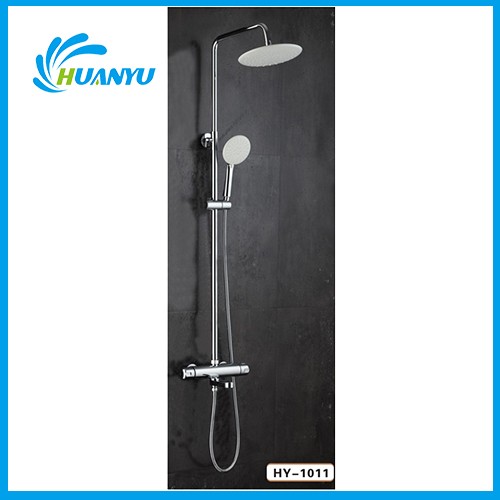 Retractable Round Shower Rod Set